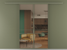 Перегородка Формато вдоль стены 2 створки