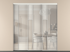 Перегородка Мозаик внутри проёма 3 створки с синхронным механизмом