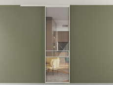 Перегородка Формато вдоль стены на потолок 1 створка