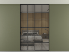 Перегородка Formato внутри проёма скрытое крепление в потолок 2 створки