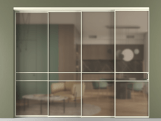 Перегородка Formato внутри проёма 4 створки с синхронным механизмом