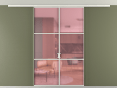 Перегородка Формато вдоль стены на потолок 2 створки