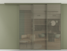 Перегородка Формато вдоль стены на потолок 3 створки с синхронным механизмом