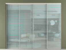 Перегородка Formato внутри проёма 4 створки с синхронным механизмом