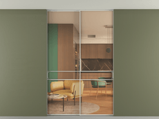 Перегородка Formato внутри проёма скрытое крепление в потолок 2 створки