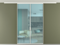 Перегородка Формато вдоль стены на потолок 2 створки