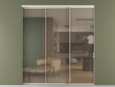 Перегородка Formato внутри проёма 3 створки с синхронным механизмом