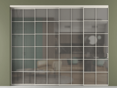 Перегородка Formato внутри проёма 4 створки с синхронным механизмом