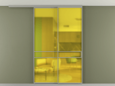 Перегородка Formato вдоль стены на потолок 2 створки с синхронным механизмом