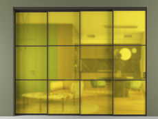 Перегородка Formato внутри проёма 4 створки с синхронным механизмом