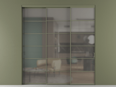 Перегородка Формато внутри проёма 3 створки с синхронным механизмом