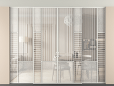 Перегородка Mosaic внутри проёма скрытое крепление в потолок 4 створки