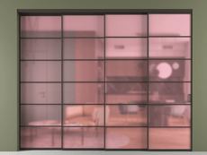 Перегородка Formato внутри проёма 4 створки с синхронным механизмом