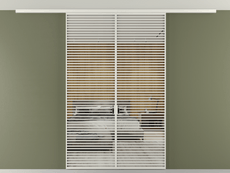 Перегородка Formato вдоль стены на потолок 2 створки