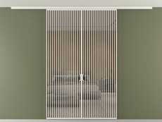 Перегородка Formato вдоль стены на потолок 2 створки