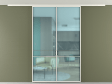 Перегородка Формато вдоль стены на потолок 2 створки