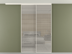 Перегородка Формато вдоль стены на потолок 2 створки с синхронным механизмом