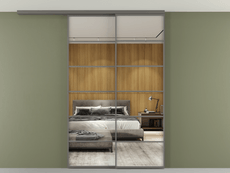 Перегородка Формато вдоль стены на потолок 2 створки с синхронным механизмом