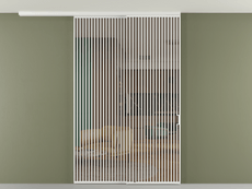 Перегородка Formato вдоль стены на потолок 2 створки с синхронным механизмом