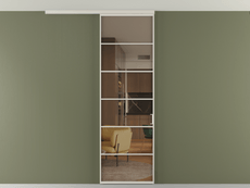 Перегородка Formato вдоль стены на потолок 1 створка