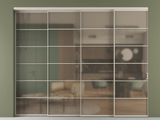 Перегородка Формато внутри проёма 4 створки с синхронным механизмом