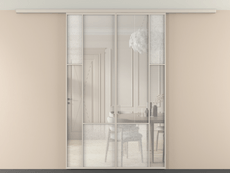 Перегородка Mosaic вдоль стены на потолок 2 створки