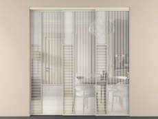 Перегородка Mosaic внутри проёма 3 створки с синхронным механизмом