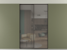 Перегородка Formato внутри проёма скрытое крепление в потолок 2 створки