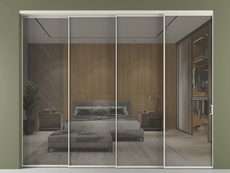 Перегородка Formato внутри проёма 4 створки с синхронным механизмом