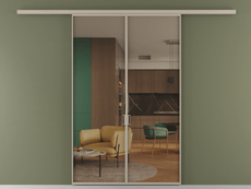 Перегородка Формато вдоль стены 2 створки