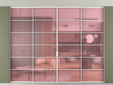 Перегородка Formato внутри проёма скрытое крепление в потолок 4 створки