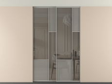 Перегородка Мозаик внутри проёма скрытое крепление в потолок 2 створки