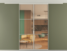 Перегородка Formato вдоль стены на потолок 2 створки