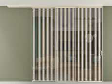 Перегородка Формато вдоль стены на потолок 3 створки с синхронным механизмом