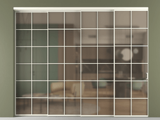 Перегородка Formato внутри проёма 4 створки с синхронным механизмом