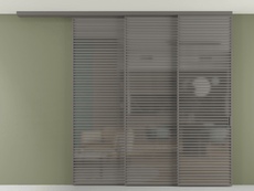 Перегородка Формато вдоль стены на потолок 3 створки с синхронным механизмом