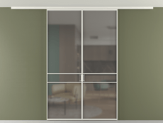 Перегородка Formato вдоль стены на потолок 2 створки