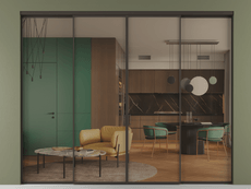 Перегородка Formato внутри проёма 4 створки