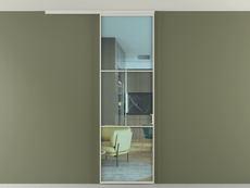 Перегородка Формато вдоль стены на потолок 1 створка