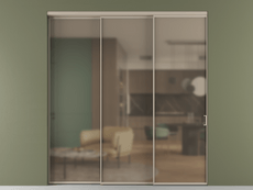 Перегородка Formato внутри проёма 3 створки с синхронным механизмом