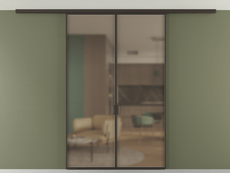 Перегородка Formato вдоль стены на потолок 2 створки