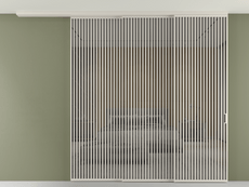 Перегородка Formato вдоль стены на потолок 3 створки с синхронным механизмом