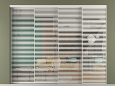 Перегородка Формато внутри проёма 4 створки с синхронным механизмом