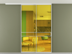 Перегородка Формато вдоль стены на потолок 2 створки с синхронным механизмом