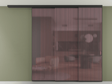 Перегородка Formato вдоль стены на потолок 3 створки с синхронным механизмом