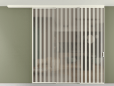 Перегородка Formato вдоль стены на потолок 3 створки с синхронным механизмом