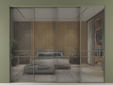 Перегородка Formato внутри проёма 4 створки с синхронным механизмом