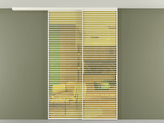 Перегородка Формато вдоль стены на потолок 2 створки с синхронным механизмом