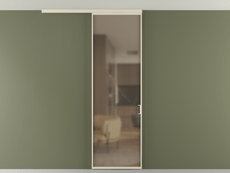 Перегородка Формато вдоль стены на потолок 1 створка