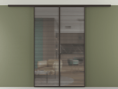 Перегородка Формато вдоль стены на потолок 2 створки